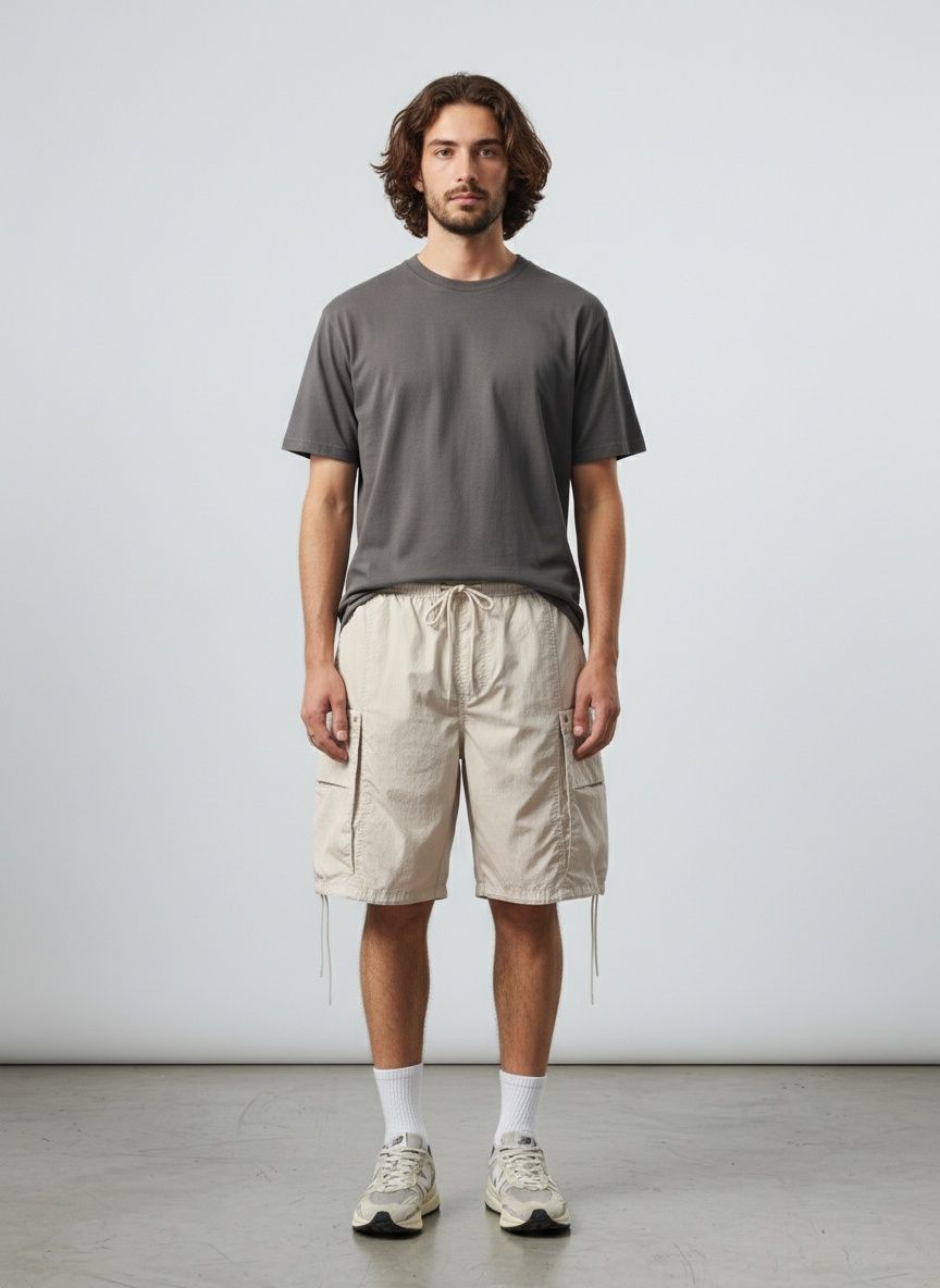 Vintage Straight Fit Loose Men's Casual Cargo Shorts for Summer