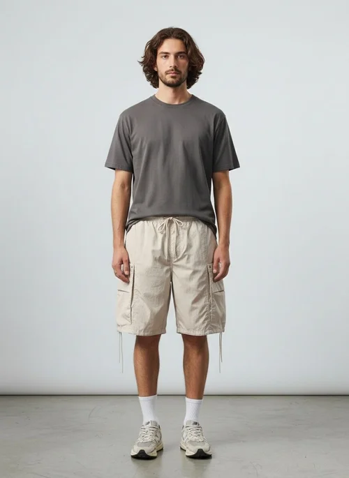 Vintage Straight Fit Loose Men's Casual Cargo Shorts for Summer