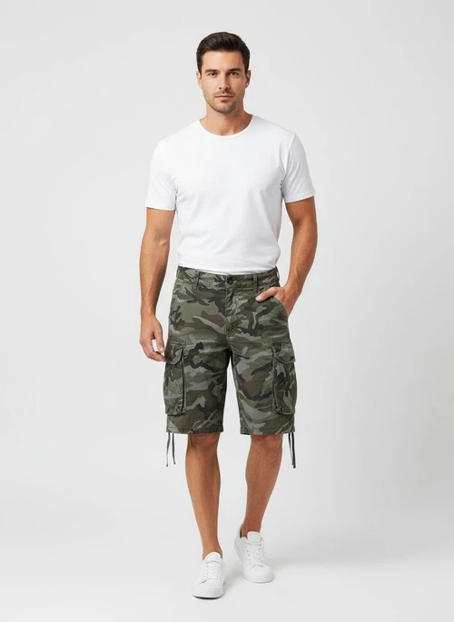 Multi-Pocket Casual Camouflage Men's Shorts for Summer Wear