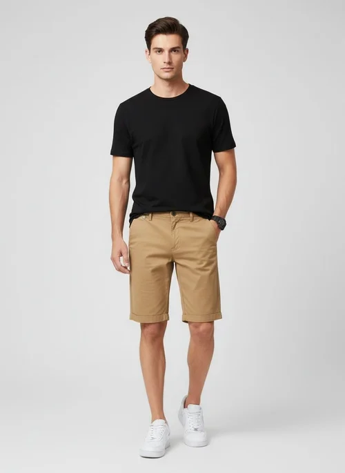 Relaxed Fit Simple Men's Cargo Shorts for Summer Casual Wear