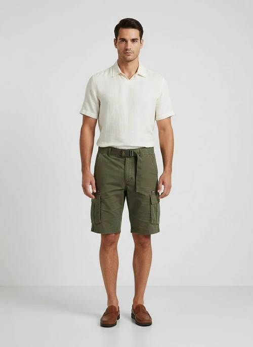 Relaxed Fit Multi-Pocket Vintage Men's Cargo Shorts for Summer Wear