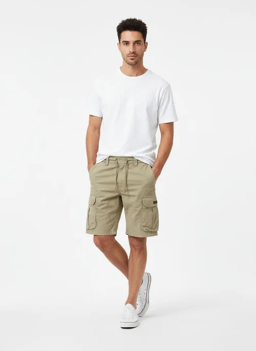 Vintage Stretch Multi-Pocket Men's Cargo Shorts for Summer Casual Wear