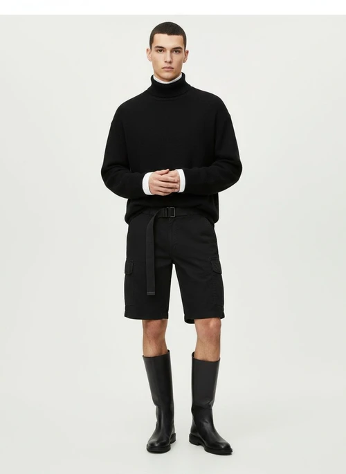 Vintage Multi-Pocket Summer Casual Men's Cargo Shorts (Belt Not Included)