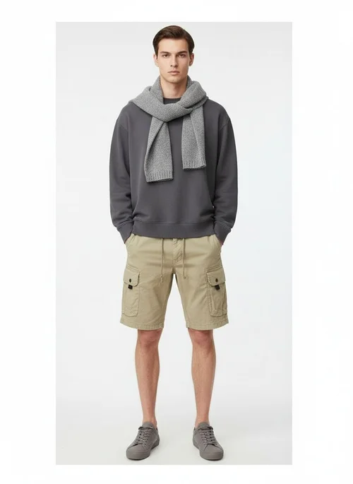 Relaxed Fit Vintage Straight Leg Men's Cargo Shorts for Summer Casual Wear