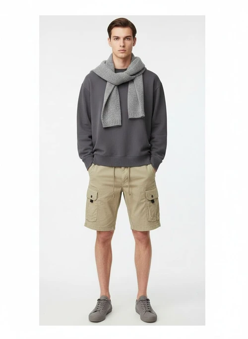 Relaxed Fit Vintage Straight Leg Men's Cargo Shorts for Summer Casual Wear