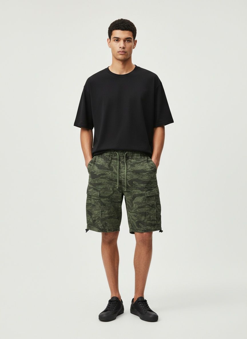 Relaxed Fit Athletic Men's Cargo Shorts for Summer Wear