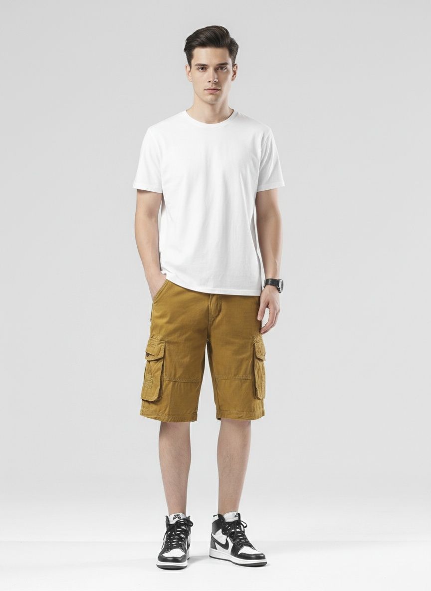 Relaxed Fit Multi-Pocket Men's Cargo Shorts for Summer Casual Wear