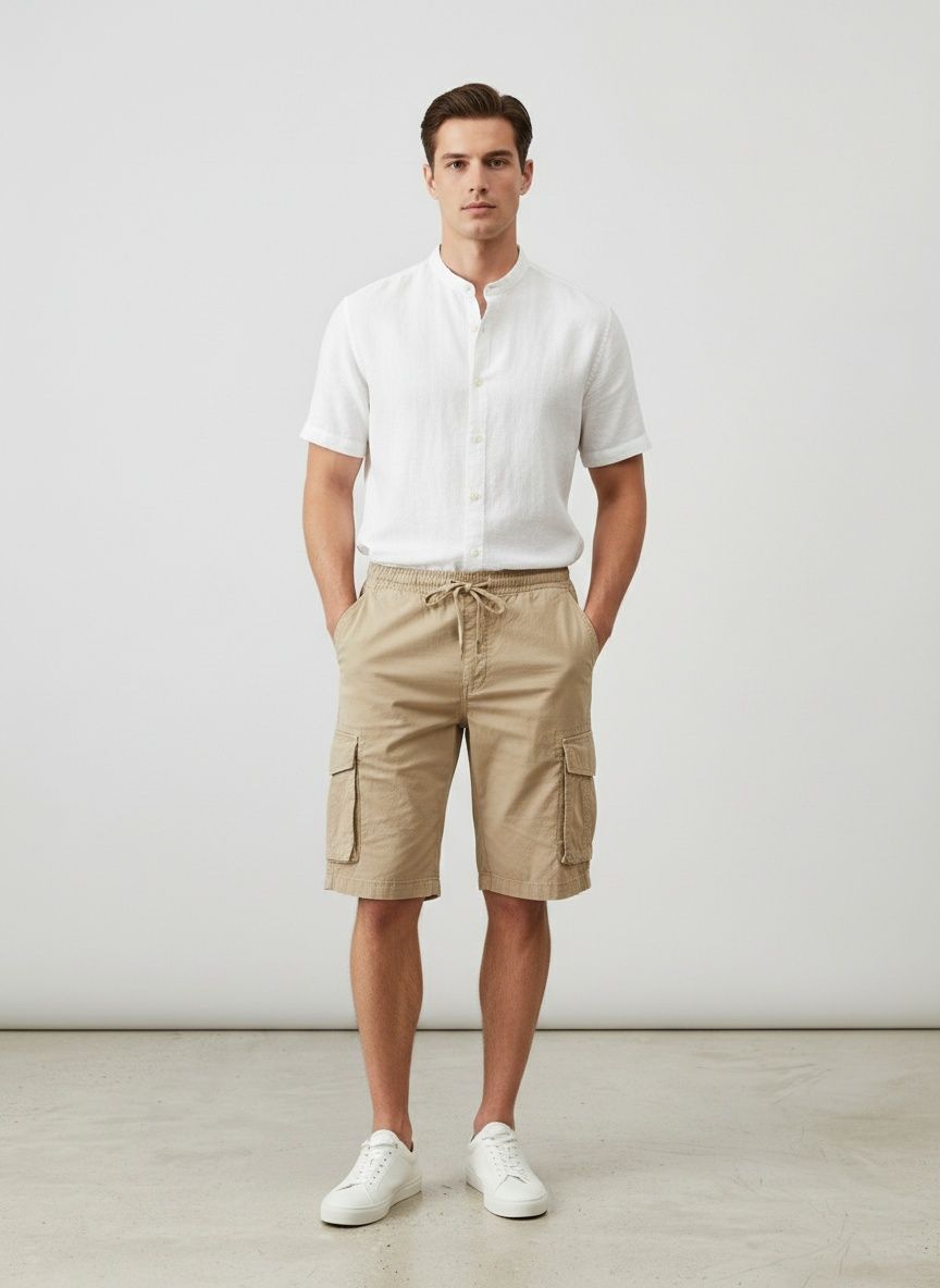 Relaxed Fit High Street Casual Men's Cargo Shorts for Summer Wear