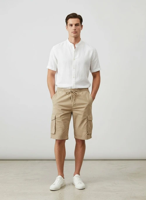 Relaxed Fit High Street Casual Men's Cargo Shorts for Summer Wear