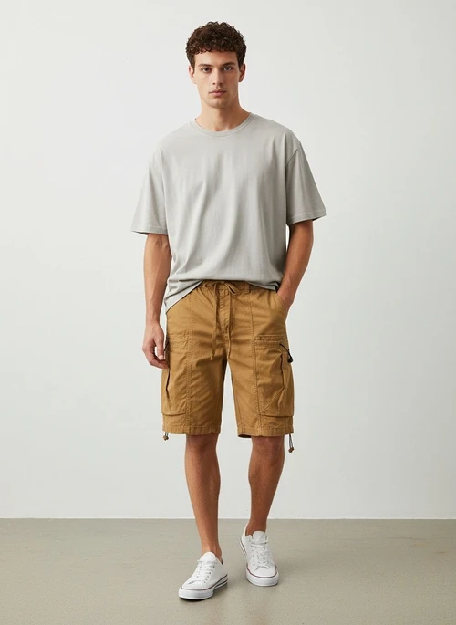 Retro Multi-Pocket Men's Cargo Shorts for Summer Casual Wear