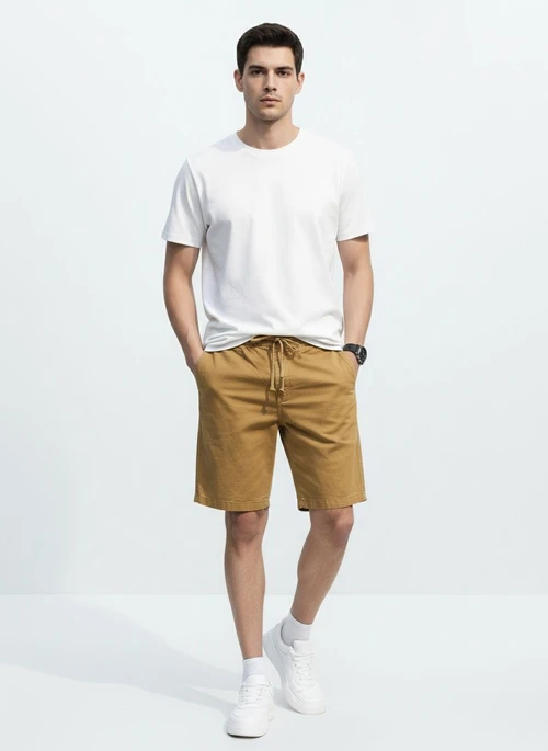 Vintage Relaxed Fit Men's Cargo Shorts for Summer Outdoor Activities