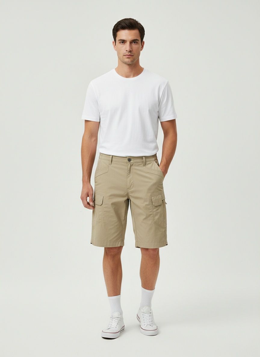 Fashionable Multi-Pocket Men's Cargo Shorts for Summer Casual Wear