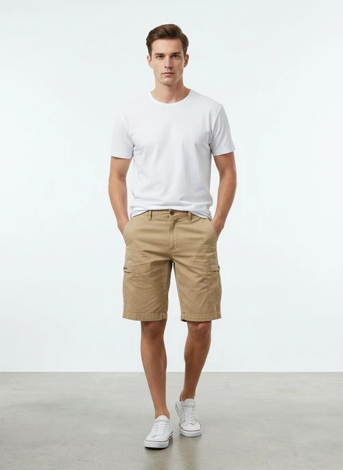 Vintage Minimalist Men's Cargo Shorts for Summer Casual Wear