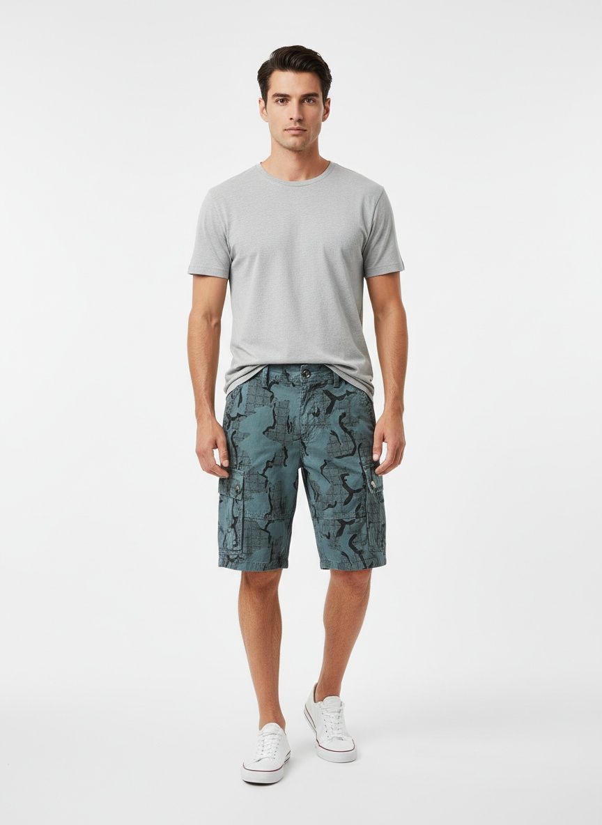 Patterned Design Summer Casual Men's Cargo Shorts