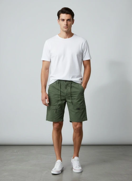 Large Pocket Loose Fit Men's Cargo Shorts for Summer Casual Wear