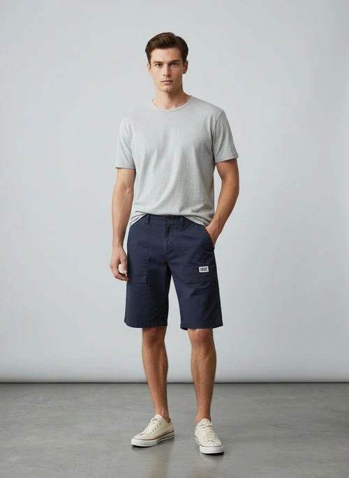 Pantalones cortos cargo retro funcionales de verano para hombre