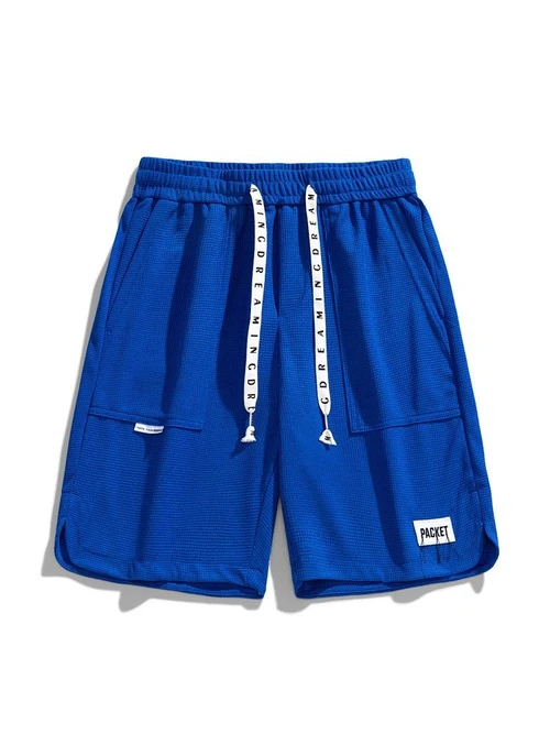 Pantalones cortos de malla transpirable de corte relajado para hombre para deportes de verano y ropa informal.
