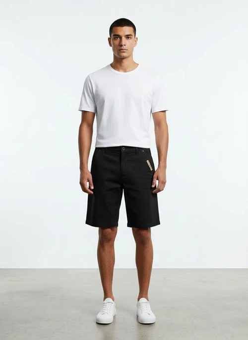 Short cargo vintage stretch coupe décontractée pour homme, idéal pour l'été.