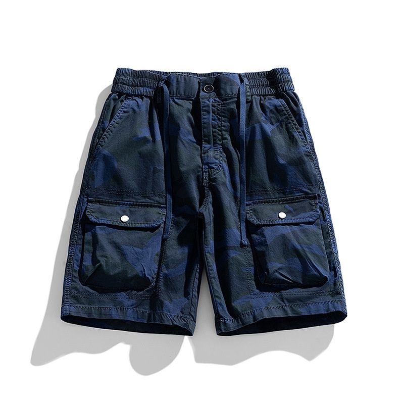 Pantalones cortos cargo de verano con múltiples bolsillos y camuflaje para hombre
