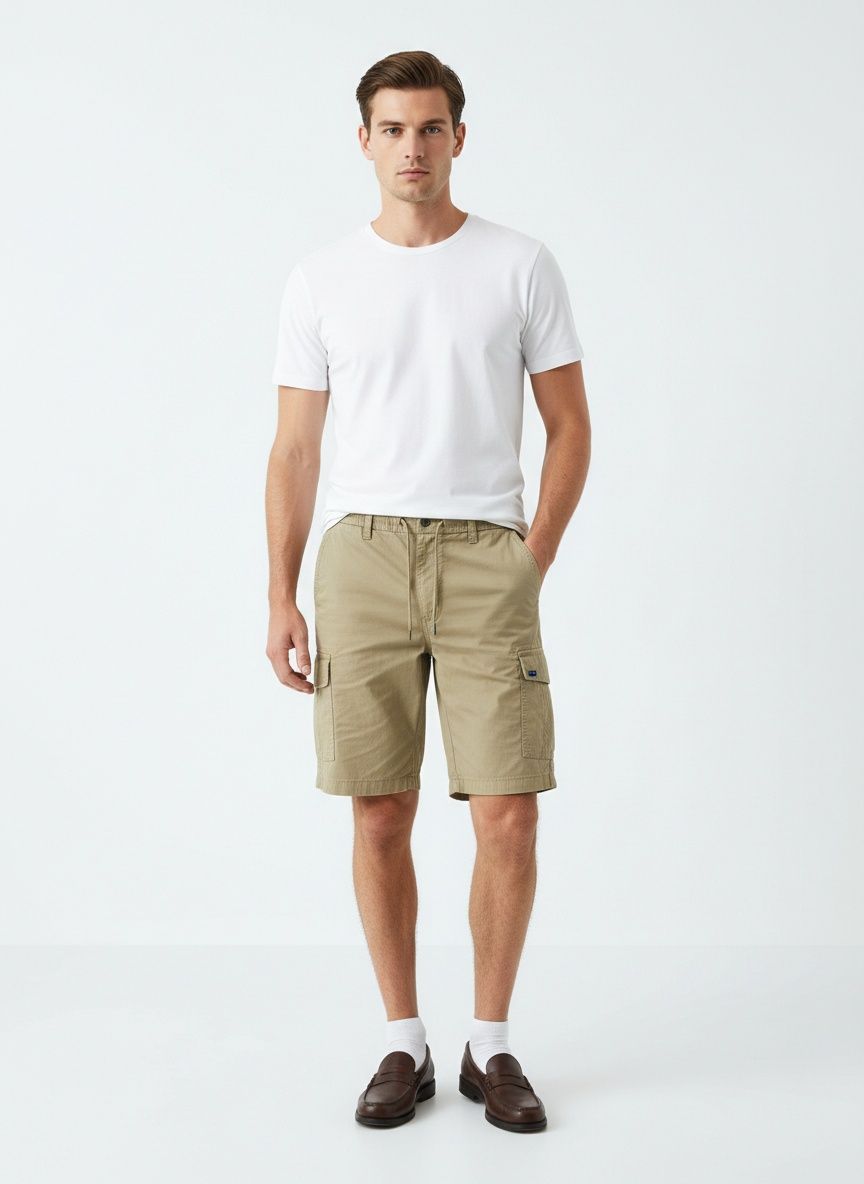 Minimalistische, locker geschnittene Vintage-Cargoshorts für Herren – perfekt für die sommerliche Freizeitkleidung