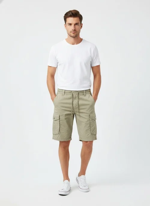 Vintage-Inspired Multi-Pocket Men's Cargo Shorts for Summer Outdoor Wear