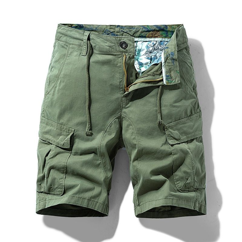 Pantalones cortos cargo funcionales de estilo retro para hombre para uso informal de verano.