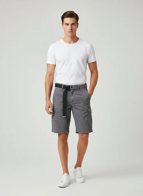 Stretch Fit Versatile Summer Casual Men's Cargo Shorts (Belt Not Included)