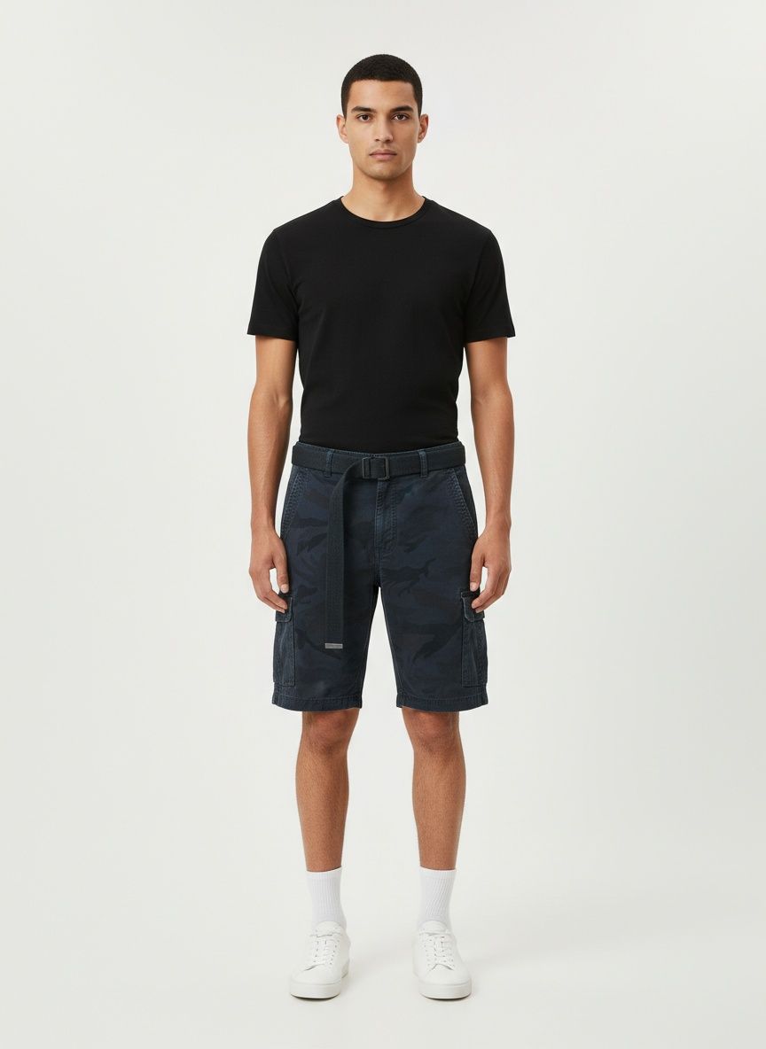 Lässige Herrenshorts mit Camouflage-Muster für den Sommer (Gürtel nicht enthalten)