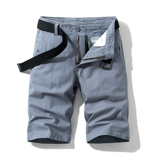 Relaxed Fit Summer Men's Cargo Shorts for Versatile Casual Wear (Belt Not Included)