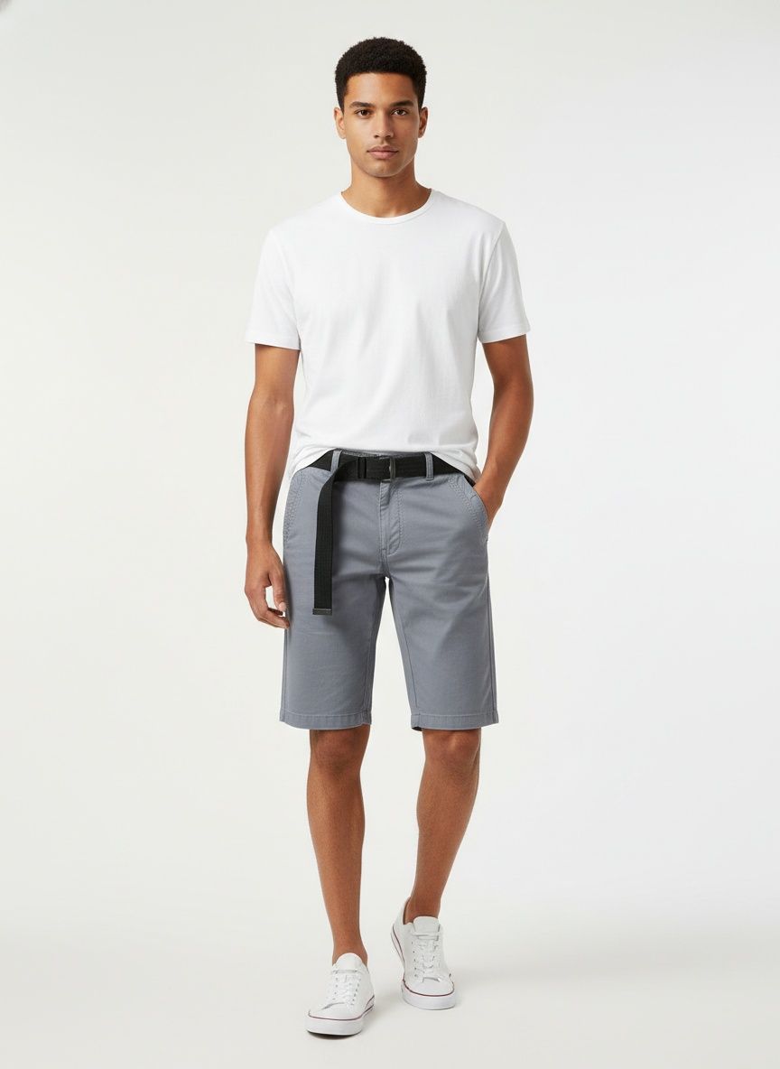 Relaxed Fit Summer Men's Cargo Shorts for Versatile Casual Wear  (Belt Not Included)
