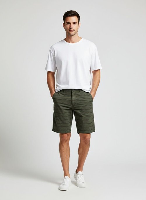Striped Loose Fit Men's Cargo Shorts for Summer Casual Wear