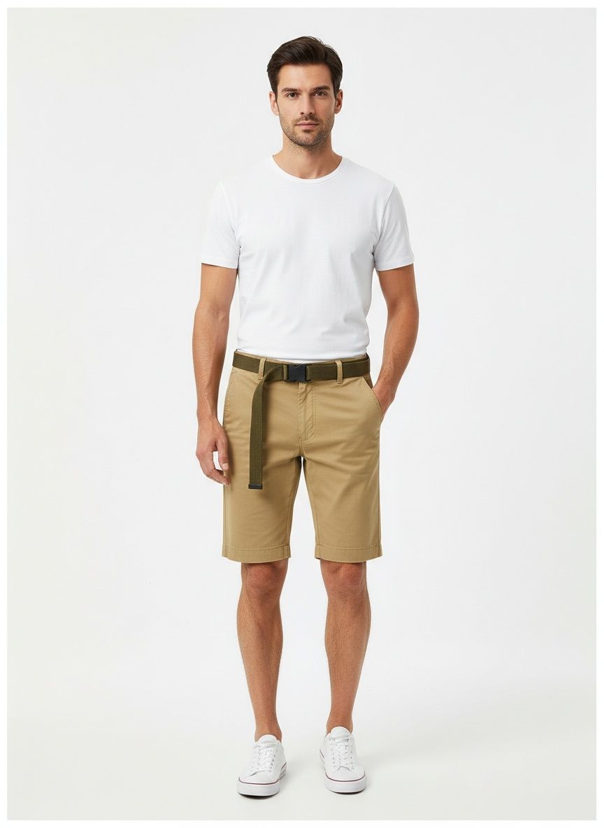 Minimalistische, lässige Sommershorts für Herren (Gürtel nicht enthalten)