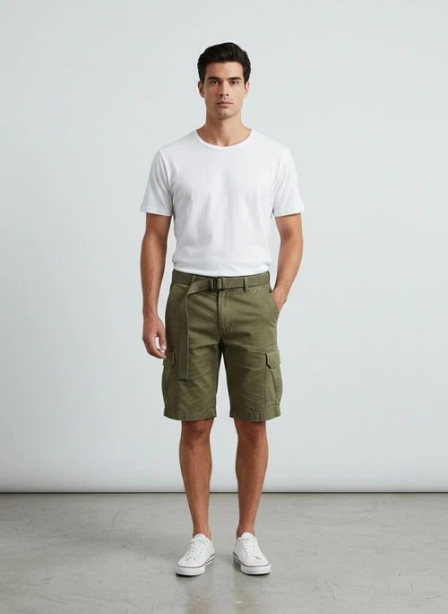 Short cargo d'été minimaliste vintage pour homme (ceinture non incluse)