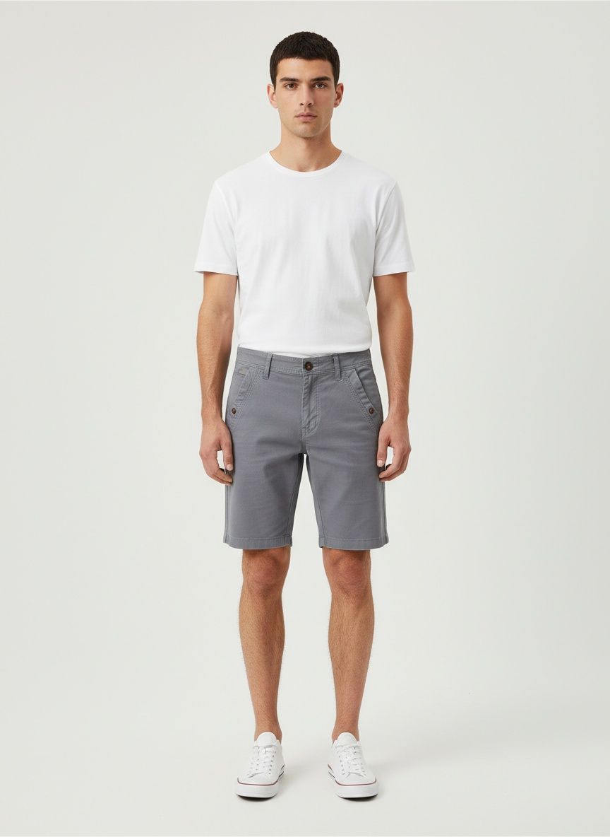 Pantalones cortos cargo elásticos de corte relajado para hombre para uso informal de verano
