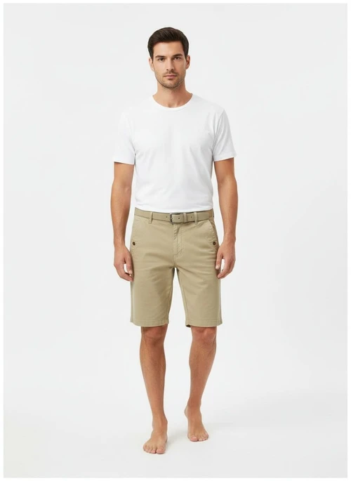 Short cargo homme coupe décontractée élastique, idéal pour l'été