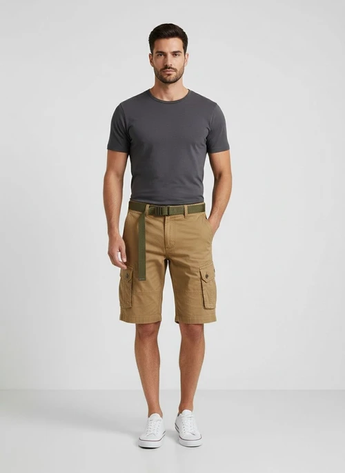 Short cargo tactique rétro multipoches pour homme, idéal pour l'été (ceinture non incluse)