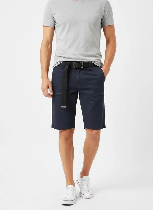 Floral Print Utility Summer Casual Men's Shorts (Belt Not Included)