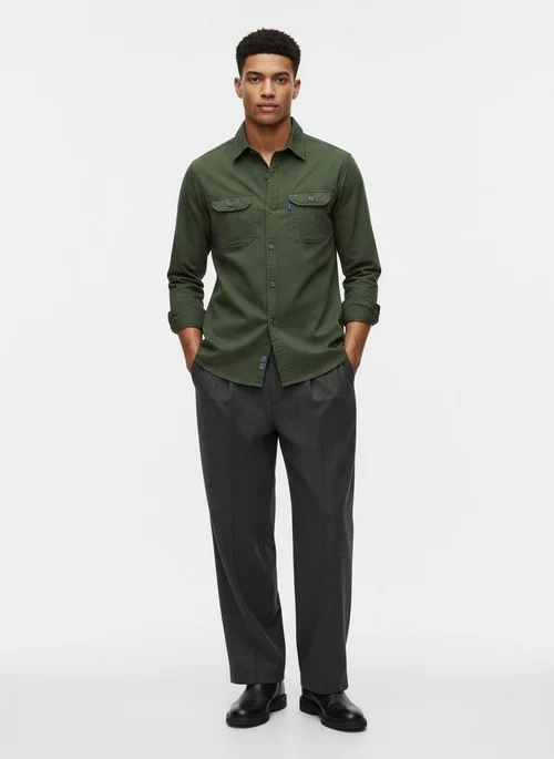 Casual Simple Warm Outdoor Men's Shirt for Winter Wear