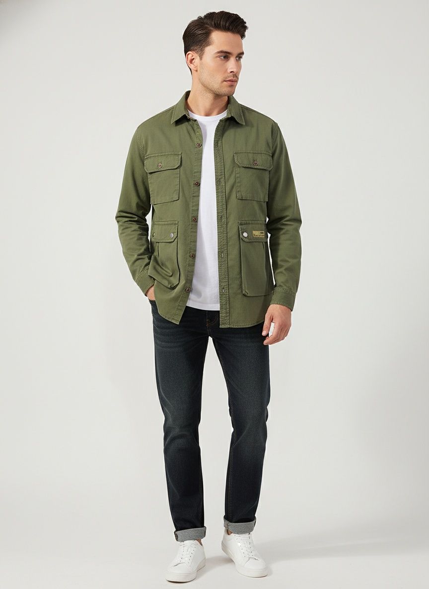 Relaxed Fit Minimalist Men's Shirt for Autumn Casual Wear