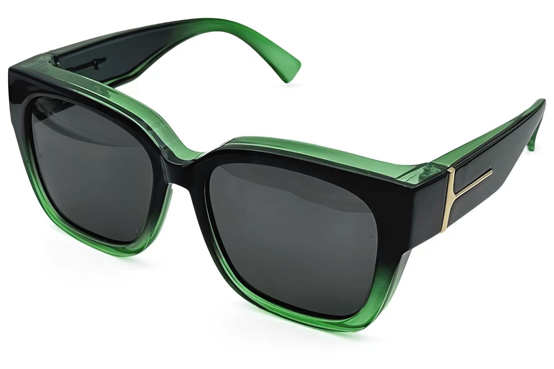 Rectangular Black Plastic Driving Sunglasses #BS1725-0096