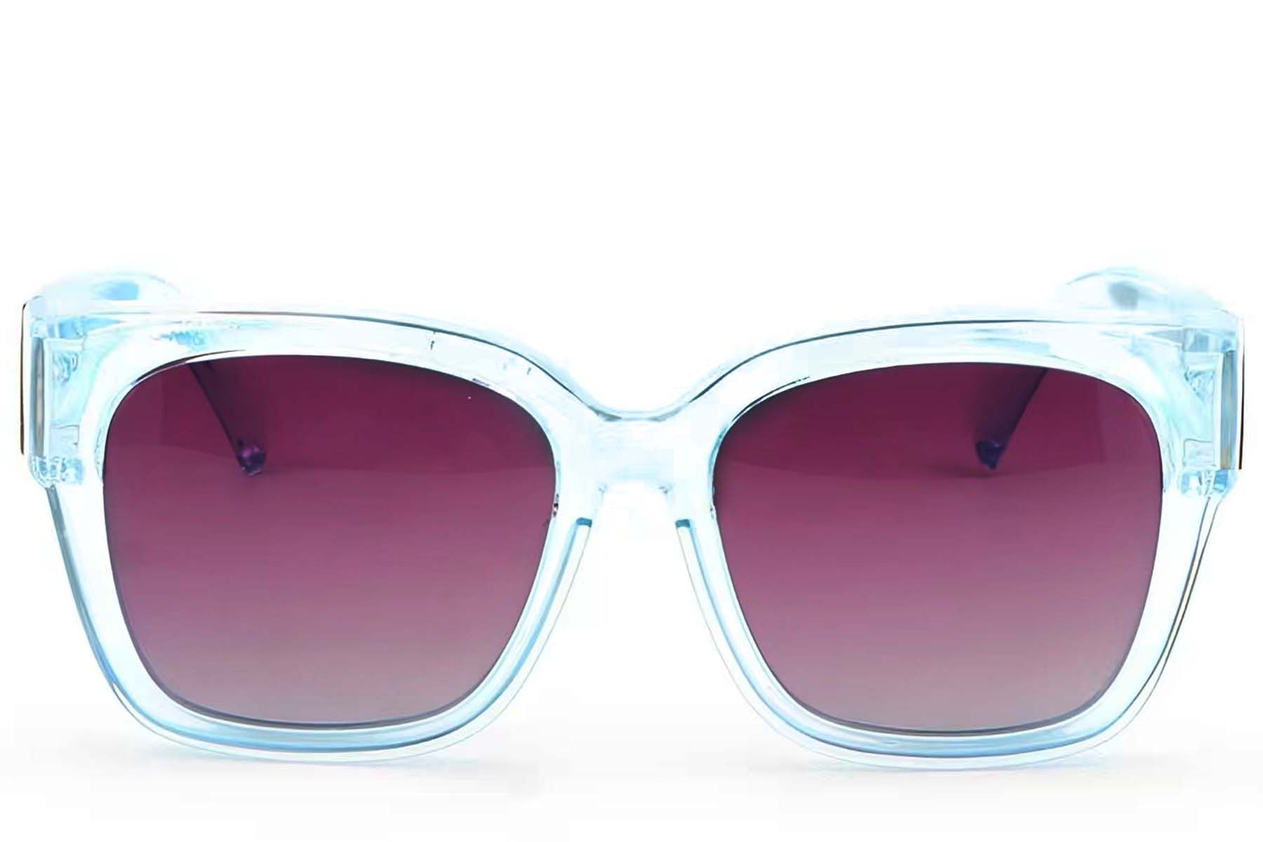 Rectangular Blue Plastic Driving Sunglasses #BS1725-0088