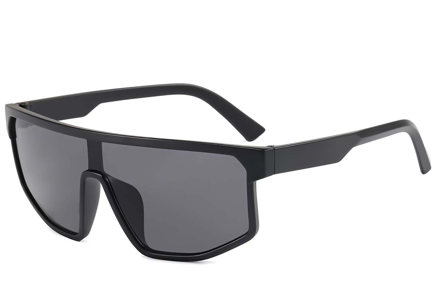 Rectangular Black Plastic Sunglasses #BS1725-0097