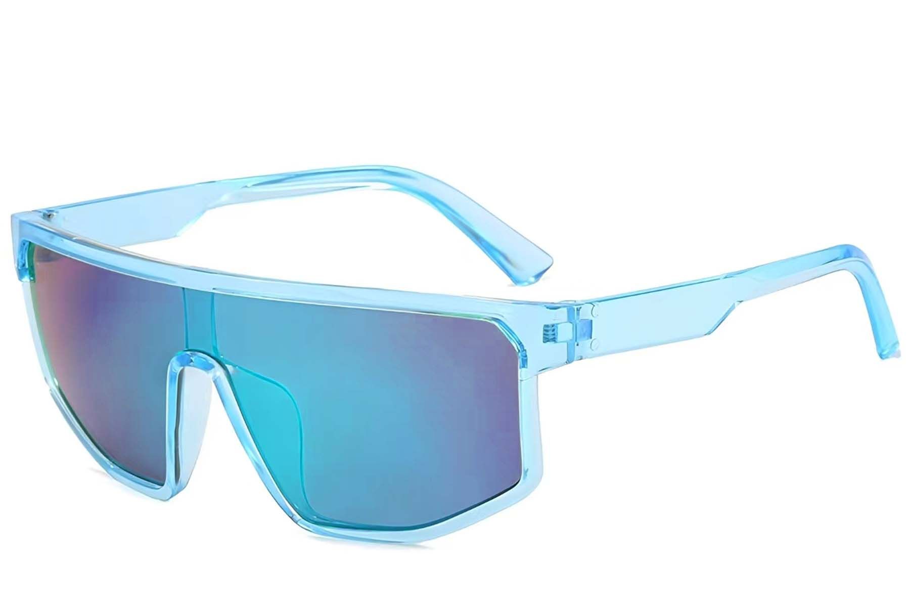 Rectangular Blue Plastic Sunglasses #BS1725-0098