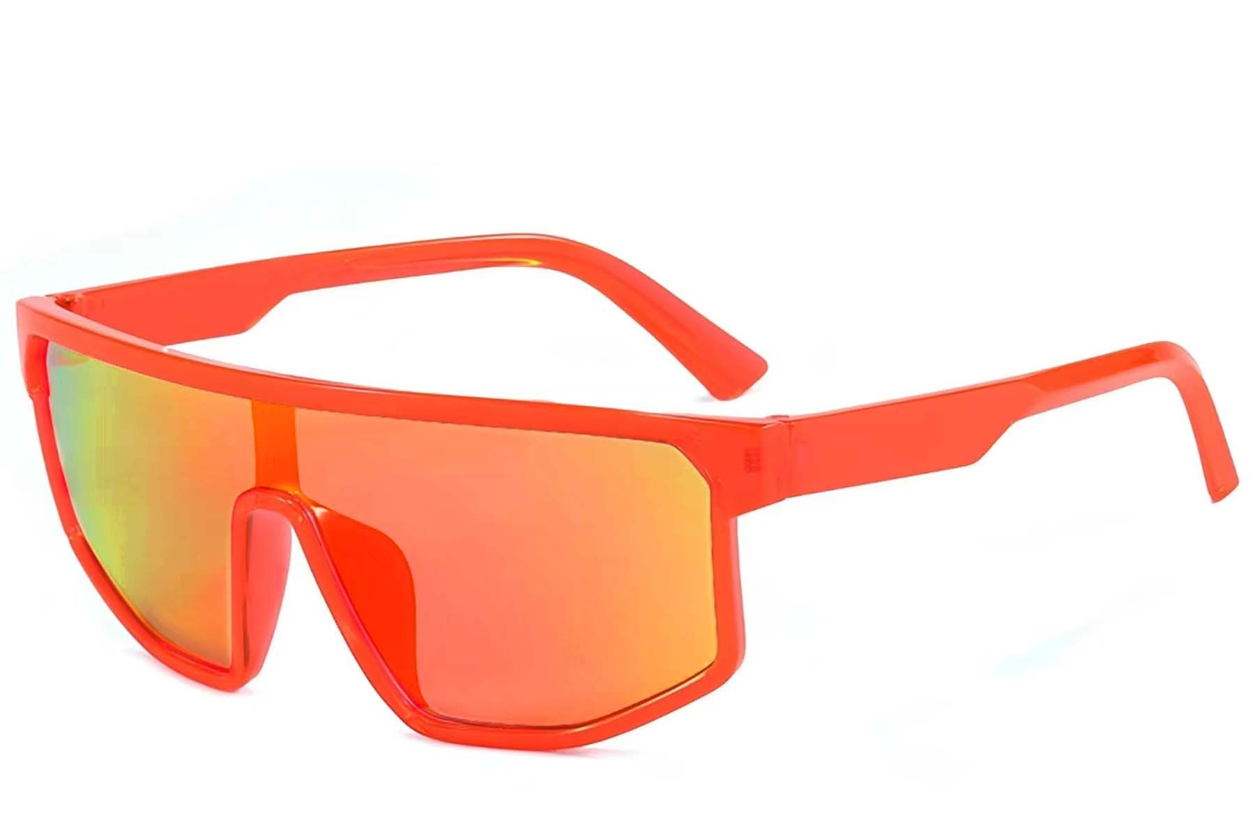 Rectangular Red Plastic Sunglasses #BS1725-0100