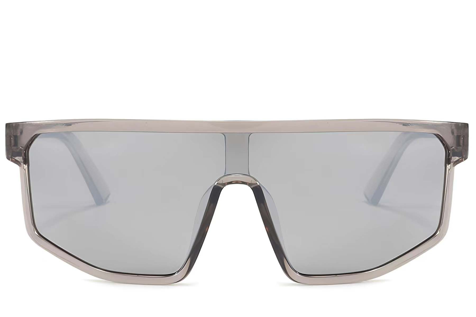 Rectangular Grey Plastic Sunglasses #BS1725-0101