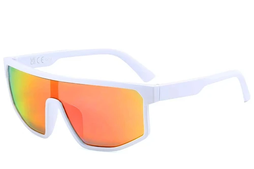Rectangular White Plastic Sunglasses #BS1725-0102