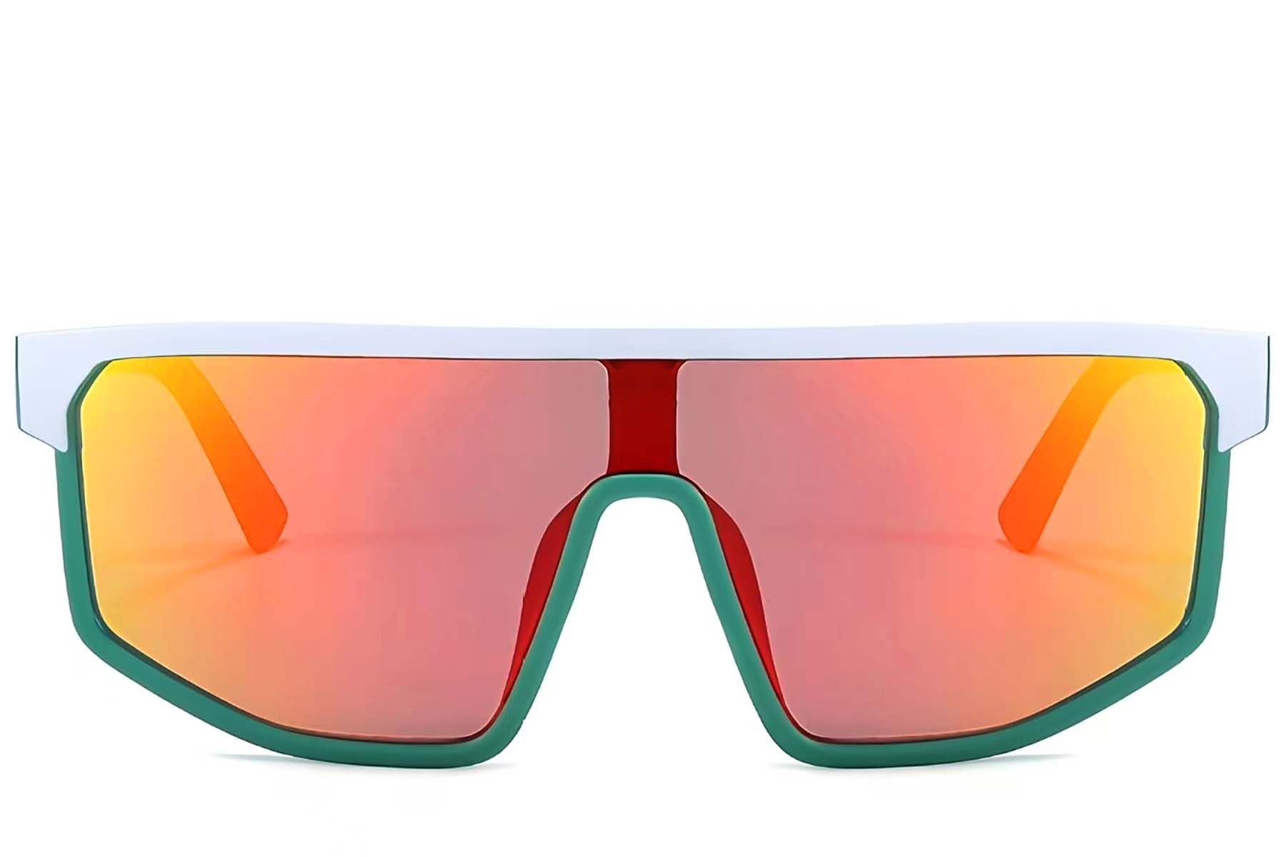 Rectangular White Plastic Sunglasses #BS1725-0103