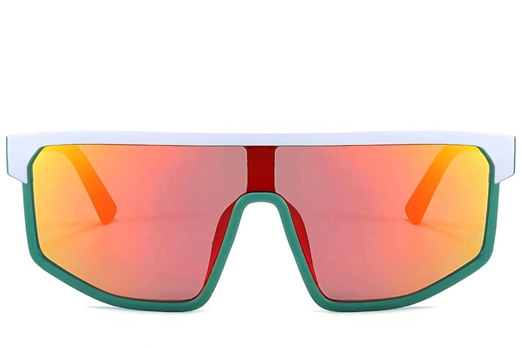 Rectangular White Plastic Sunglasses #BS1725-0103