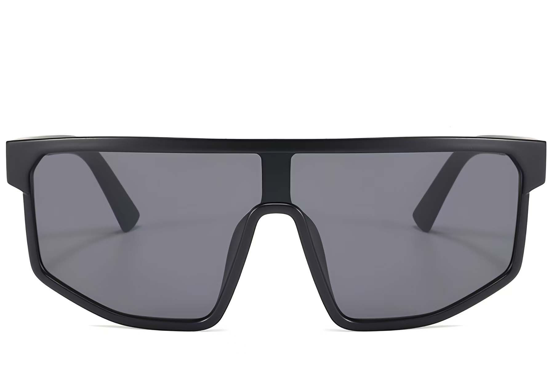 Rectangular Black Plastic Sunglasses #BS1725-0097