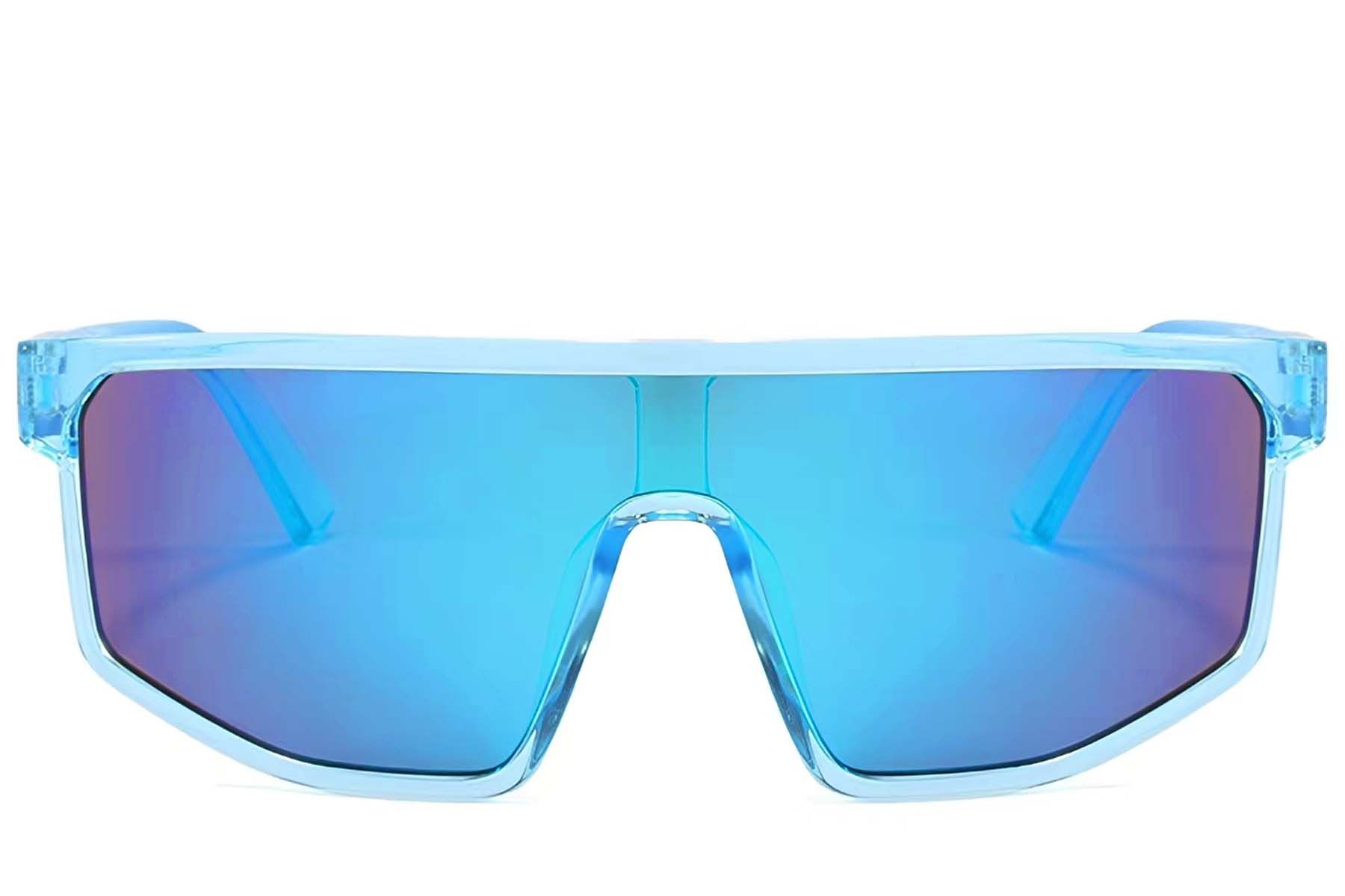 Rectangular Blue Plastic Sunglasses #BS1725-0098